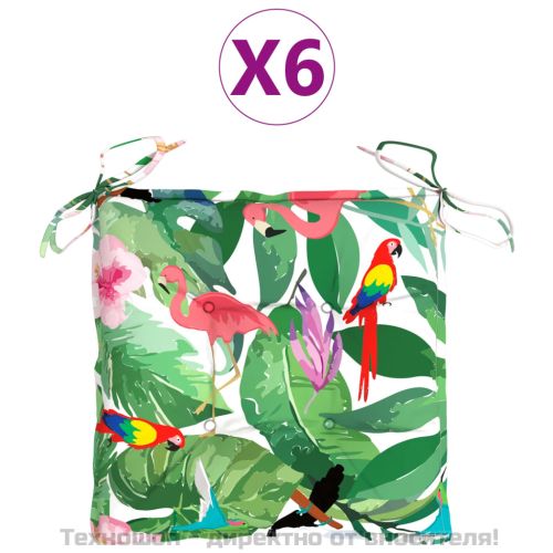 Възглавници за столове 6 бр многоцветни 50x50x7 см Оксфорд плат