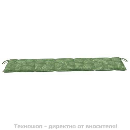 Възглавница за градинска пейка с листа 180x50x7 см оксфорд плат