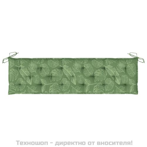 Възглавница за градинска пейка с листа 180x50x7 см оксфорд плат