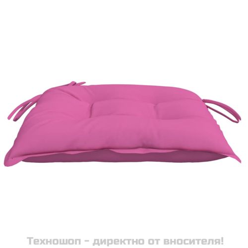 Възглавници за столове 4 бр розови 50x50x7 см Оксфорд плат