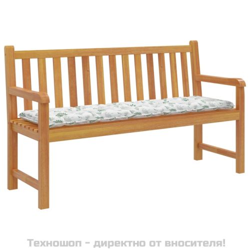 Възглавница за градинска пейка с листа 180x50x7 см оксфорд плат
