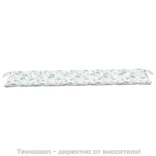 Възглавница за градинска пейка с листа 180x50x7 см оксфорд плат