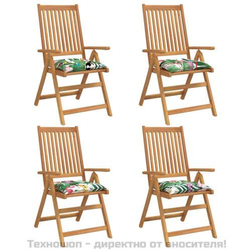 Възглавници за столове 4 бр многоцветни 50x50x7 см Оксфорд плат