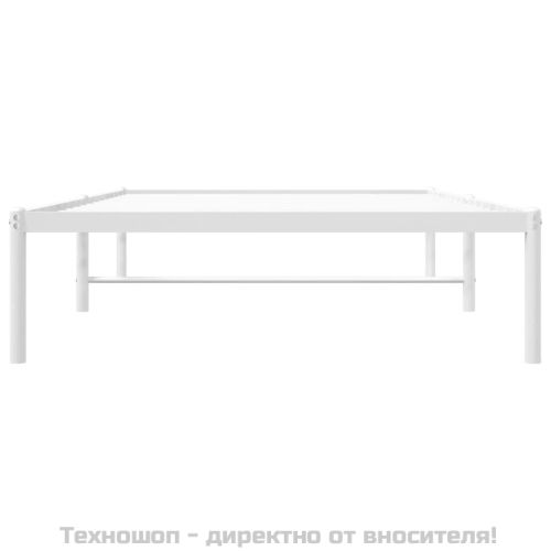 Метална рамка за легло, бяла, 100x190 см