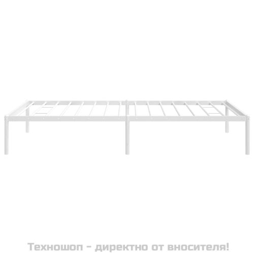 Метална рамка за легло, бяла, 100x190 см