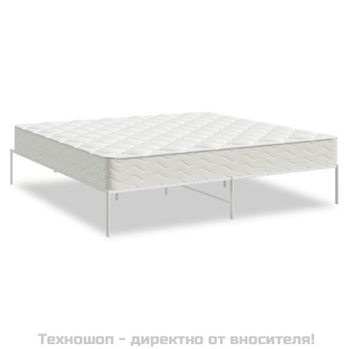 Метална рамка за легло, бяла, 193x203 см