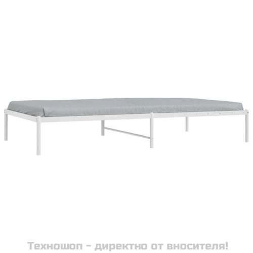 Метална рамка за легло, бяла, 107x203 см