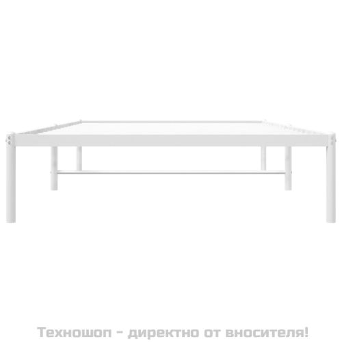 Метална рамка за легло, бяла, 107x203 см