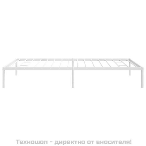 Метална рамка за легло, бяла, 107x203 см