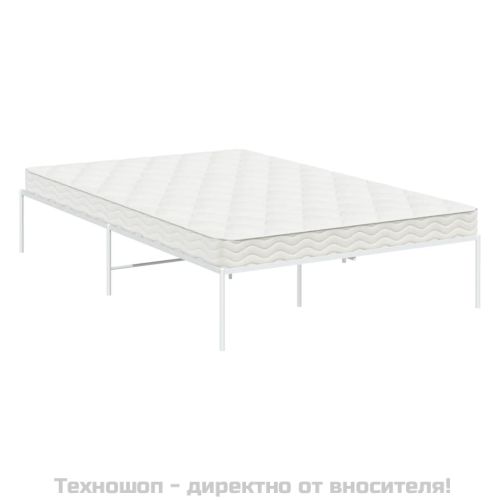 Метална рамка за легло, бяла, 135x190 см
