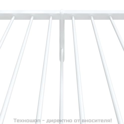 Метална рамка за легло с горна и долна табла, бяла, 75x190 см
