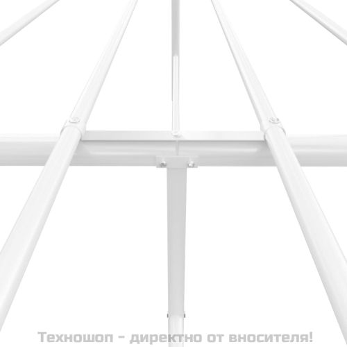 Метална рамка за легло с горна и долна табла, бяла, 193x203 см