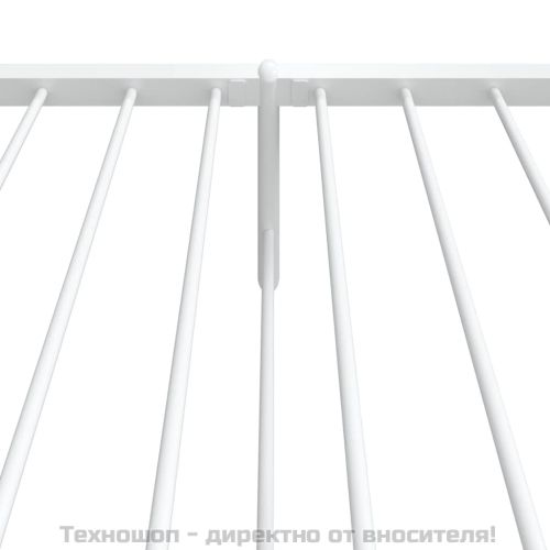 Метална рамка за легло с горна и долна табла, бяла, 107x203 см