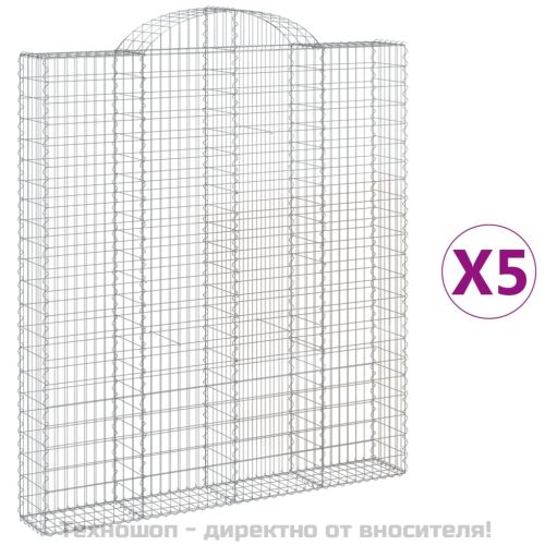 Габионни кошници арка 5 бр 200x30x220/240 см поцинковано желязо