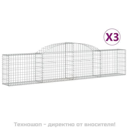 Габионни кошници арка 3 бр 300x30x60/80 см поцинковано желязо