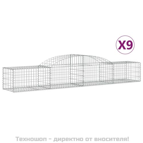 Габионни кошници арка 9 бр 300x50x40/60 см поцинковано желязо