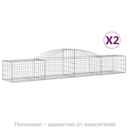 Габионни кошници арка 2 бр 300x50x40/60 см поцинковано желязо