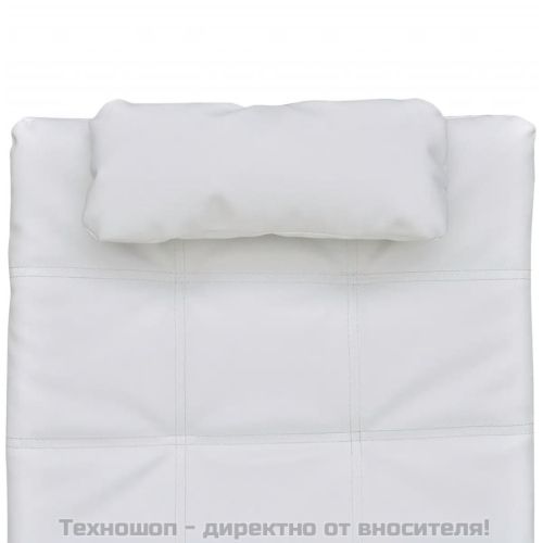 Кушетка с възглавница, бяла, изкуствена кожа