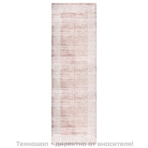 Килим, миещ се, бежов, 80x300 см, противоплъзгащ