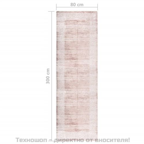 Килим, миещ се, бежов, 80x300 см