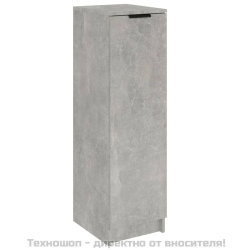 Шкаф за обувки, бетонно сив, 30x35x100 см, инженерно дърво