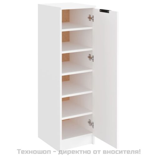 Шкаф за обувки, бял, 30x35x100 см, инженерно дърво