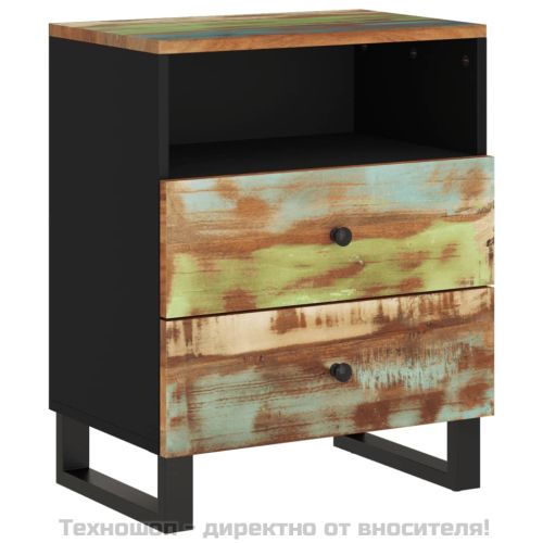 Нощно шкафче 50x33x62 см масивно регенерирано и инженерно дърво