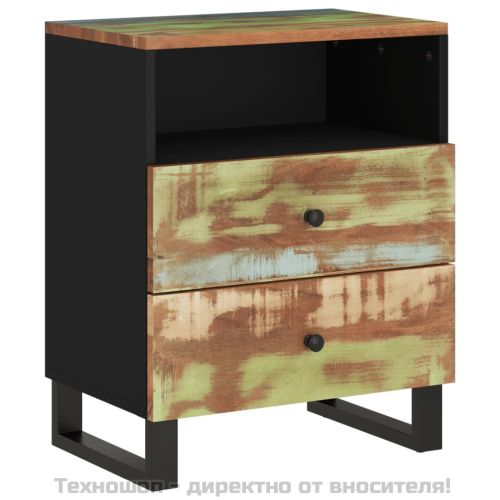 Нощно шкафче 50x33x62 см масивно регенерирано и инженерно дърво