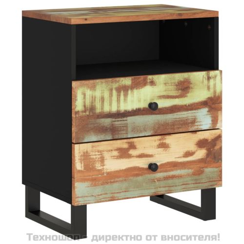 Нощно шкафче 50x33x62 см масивно регенерирано и инженерно дърво