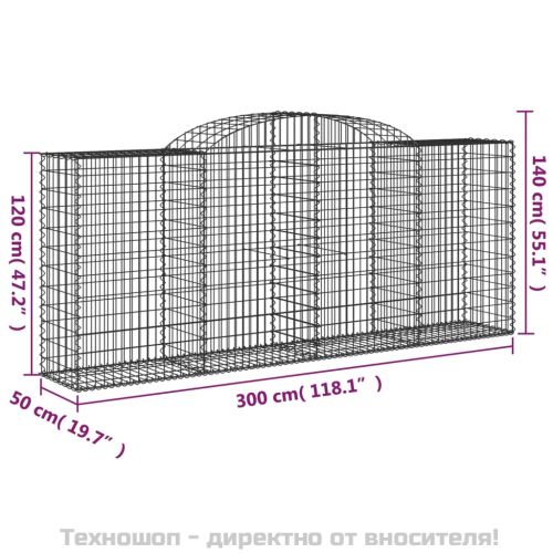 Габионни кошници арка 13 бр 300x50x120/140см поцинковано желязо