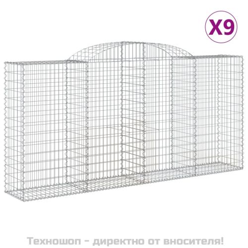 Габионни кошници арка 9 бр 300x50x140/160 см поцинковано желязо