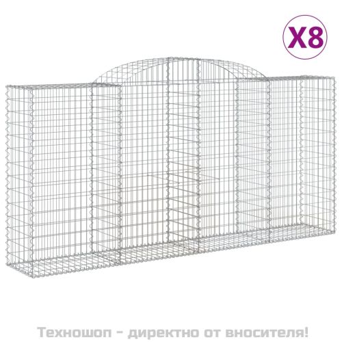 Габионни кошници арка 8 бр 300x50x140/160 см поцинковано желязо