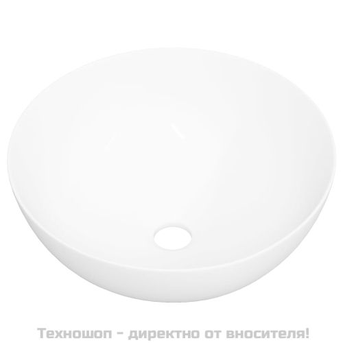Мивка, бяла, 36x15 см, керамична, кръгла