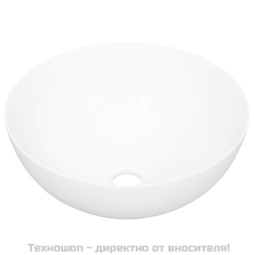 Мивка, бяла, 36x15 см, керамична, кръгла