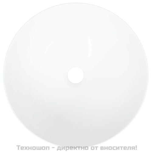 Мивка, бяла, 36x15 см, керамична, кръгла