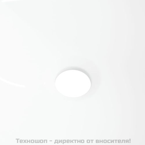 Мивка, бяла, 36x15 см, керамична, кръгла