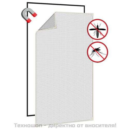 Магнитна мрежа против насекоми за прозорци, бяла, 80x140 см