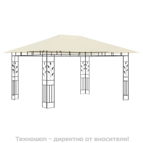 Шатра с комарник и LED стринг, 4x3x2,73 м, 180 г/м², кремава
