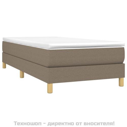 Рамка за легло с пружини, таупе, 100x200 см, плат