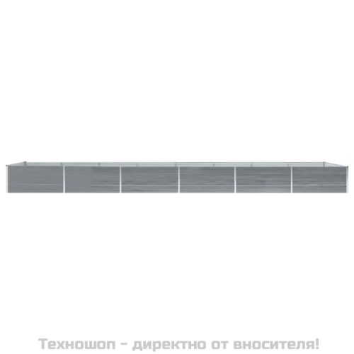 Градинска висока леха поцинкована стомана 600x80x45 см сива