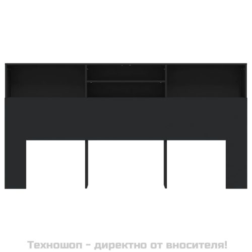 Табла за легло тип шкаф, черна, 200x19x103,5 см