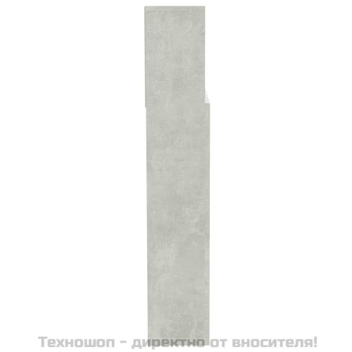 Табла за легло тип шкаф, бетонно сива, 200x19x103,5 см