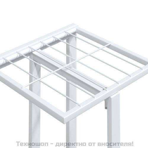 4-етажна стойка за цветя на колела, 44x23x80 см, бяла, желязо