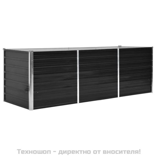 Градинска висока леха антрацит 240x80x77 см поцинкована стомана