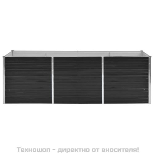 Градинска висока леха антрацит 240x80x77 см поцинкована стомана