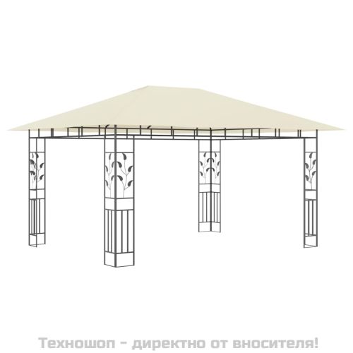 Шатра с мрежа против комари, 4x3x2,73 м, кремава, 180 г/м²