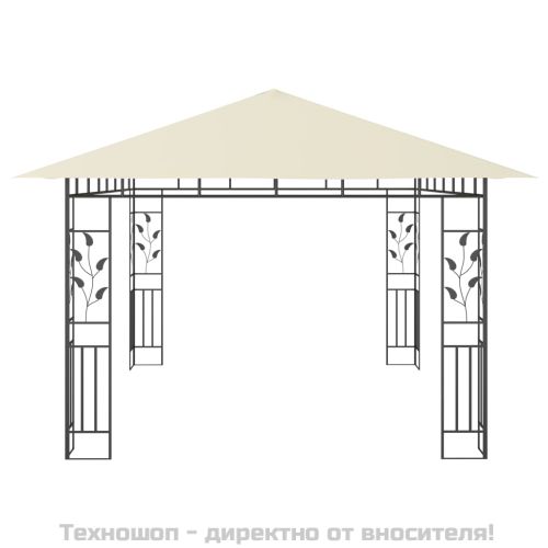 Шатра с мрежа против комари, 4x3x2,73 м, кремава, 180 г/м²