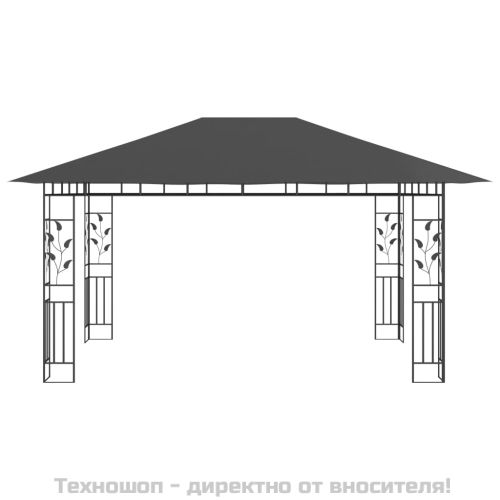 Шатра с мрежа против комари, 4x3x2,73 м, антрацит, 180 г/м²