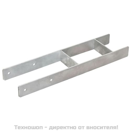 Оградни подпори 6 бр сребристи 14x6x60 см поцинкована стомана