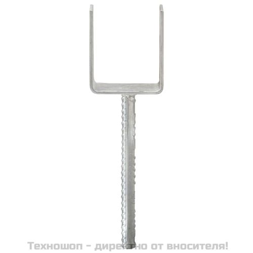Оградни подпори 6 бр сребристи 8x6x30 см поцинкована стомана